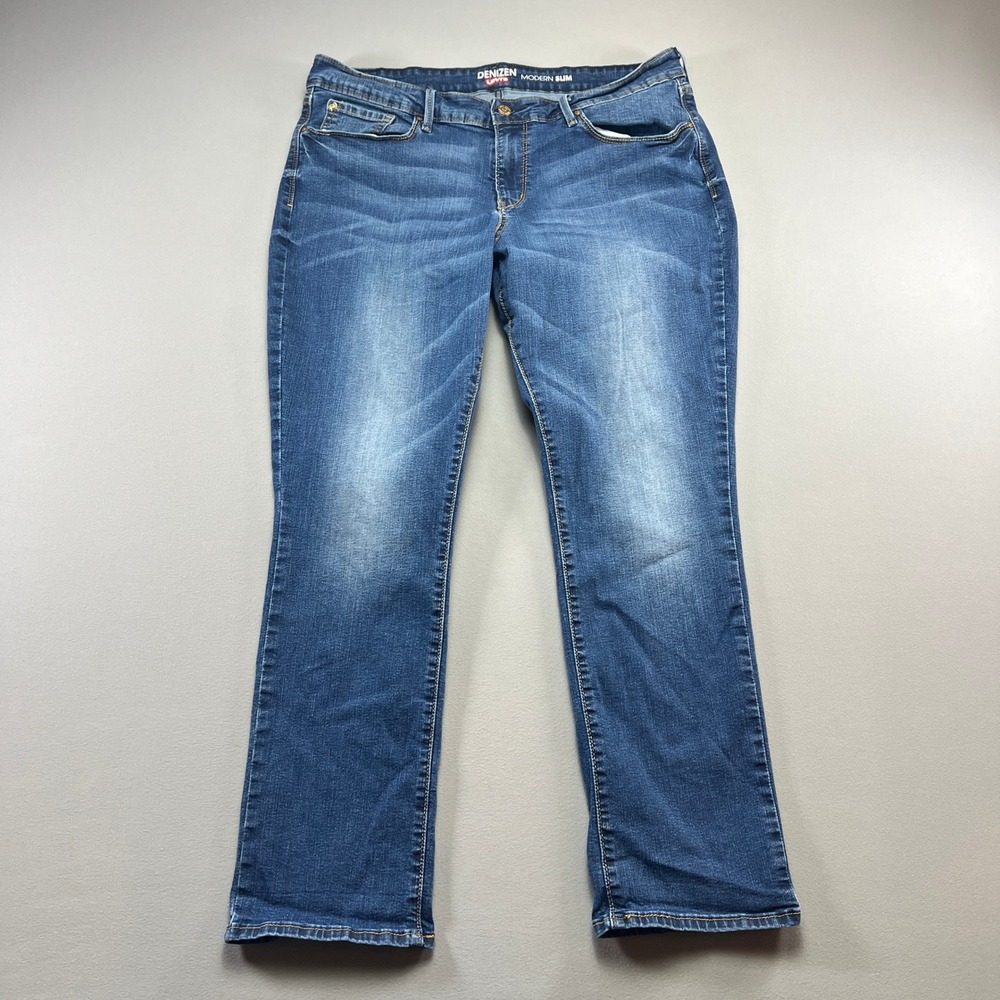 Denizen From Levis Jeans Womens 2M 34x32 Blue Denim Cotton Stretch Modern Slim